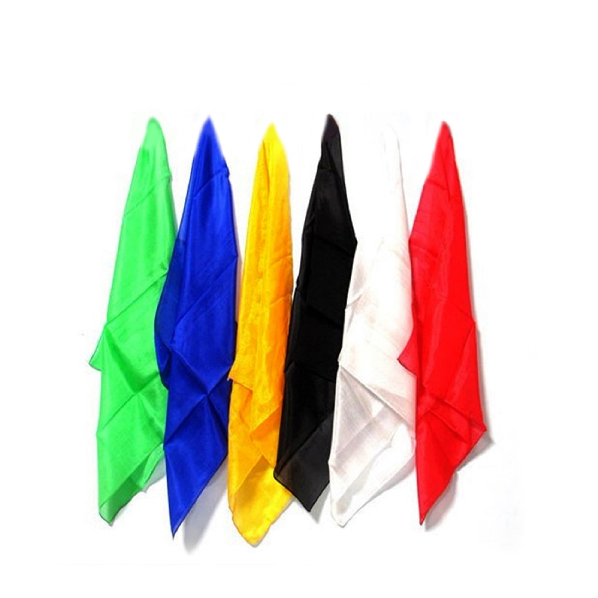 6 Colorful Magic Silk Scarves for Stage Magic Performances – 30x30cm Silk Handkerchiefs by AIMOFAMAG