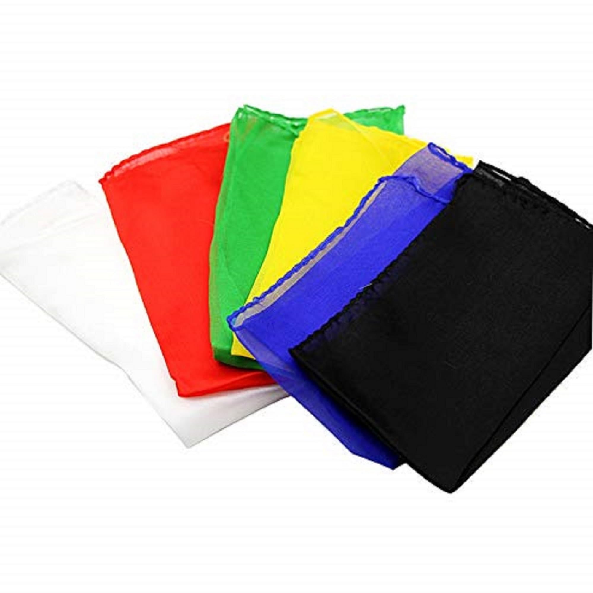 6 Colorful Magic Silk Scarves for Stage Magic Performances – 30x30cm Silk Handkerchiefs by AIMOFAMAG