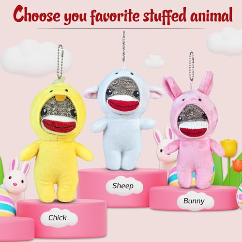 6-Inch Easter Sock Monkey in Sheep Costume – Soft Plush with Hidden Surprise by Made By Aliens