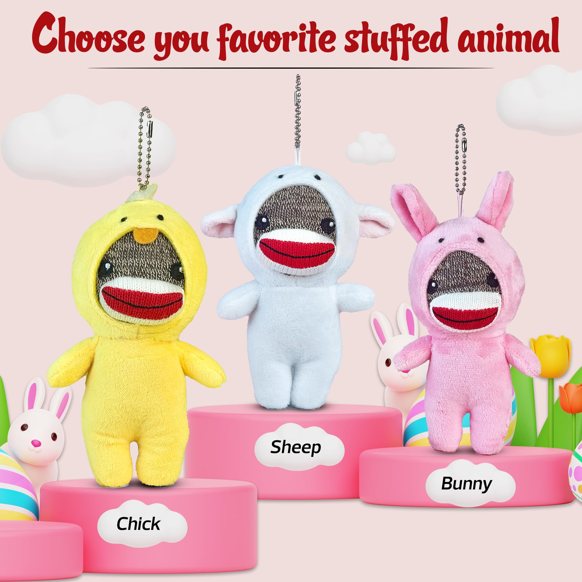 6-Inch Easter Sock Monkey in Sheep Costume – Soft Plush with Hidden Surprise by Made By Aliens