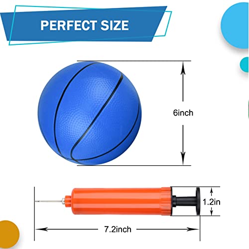 6-Inch Mini Basketballs 5-Pack for Indoor Hoops, Pool Play – Soft PVC, Includes Pump