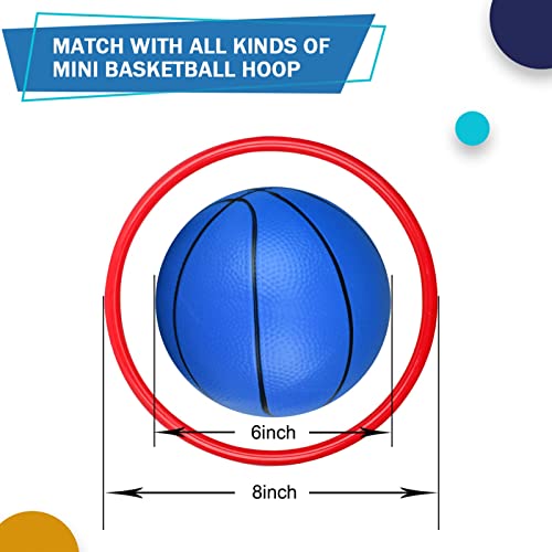 6-Inch Mini Basketballs 5-Pack for Indoor Hoops, Pool Play – Soft PVC, Includes Pump