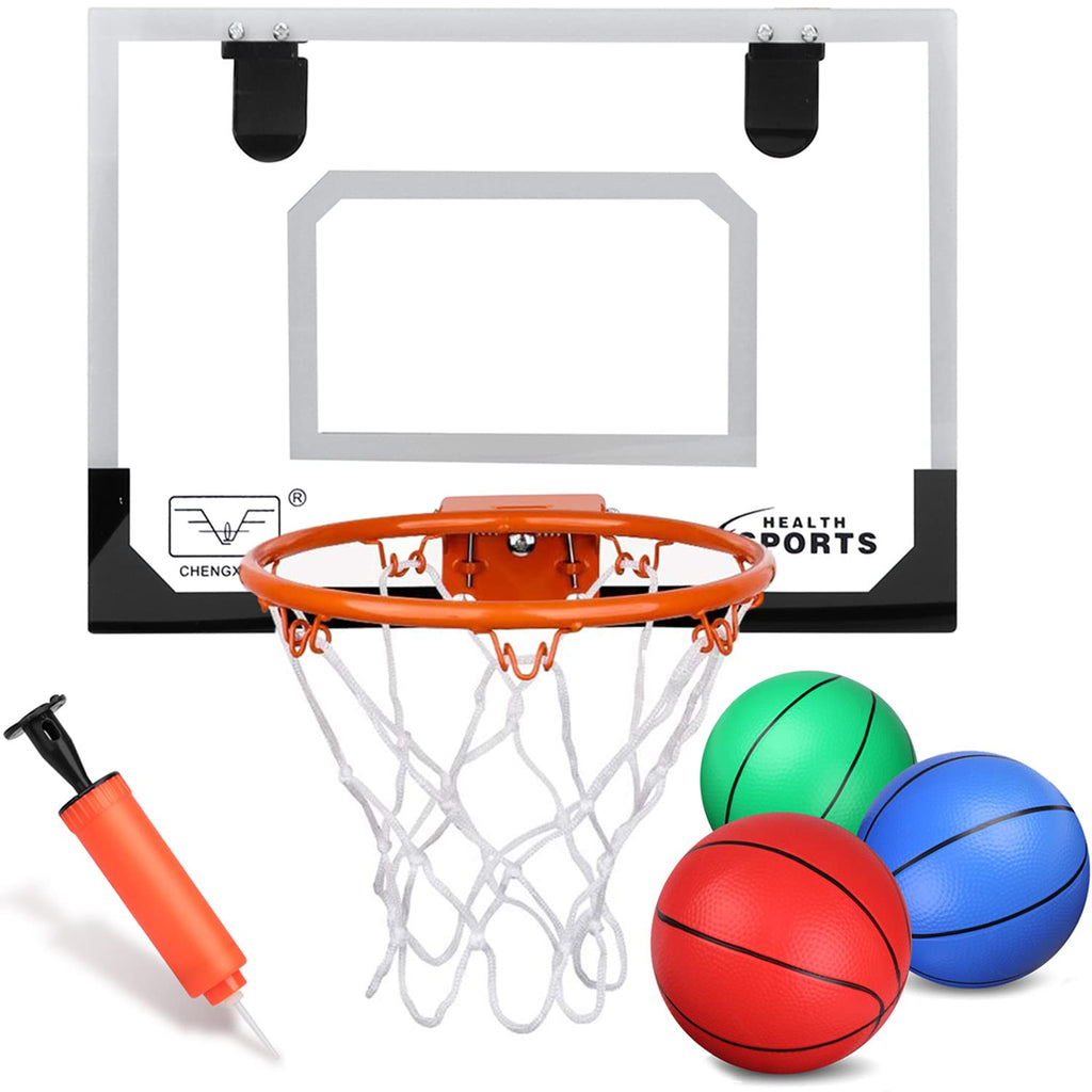 6 Inch Mini Basketballs for Mini Hoops - 3 Pack with Pump, Soft PVC, Rainbow Colors - Amarlozn