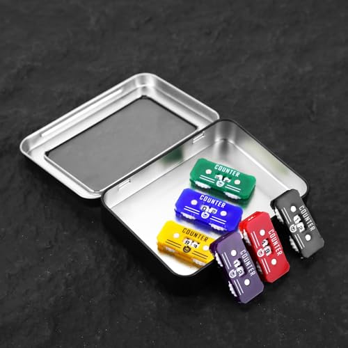 6-Pack Acrylic Life Counter Set with Magnetic Dial and Metal Box for MTG D&D Tabletop Games