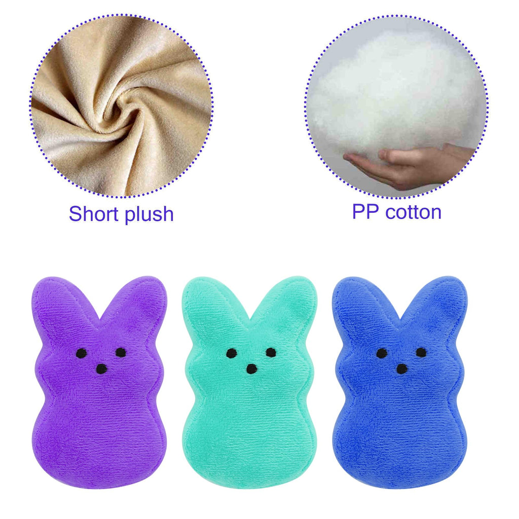 6 Pack Easter Bunny Plush Toys - Soft Stuffed Animals for Kids, Easter Basket Stuffers & Party Favors