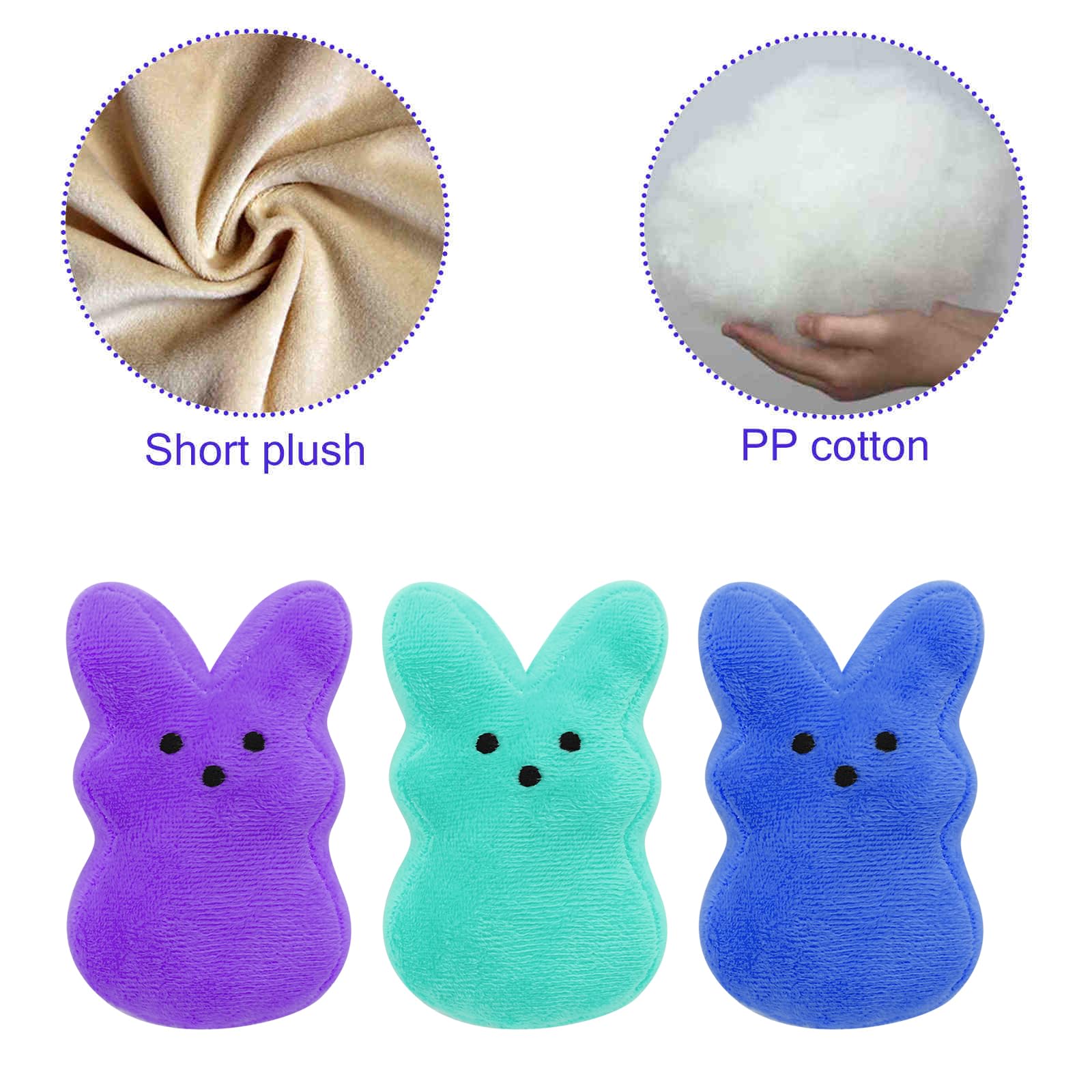 6 Pack Easter Bunny Plush Toys - Soft Stuffed Animals for Kids, Easter Basket Stuffers & Party Favors