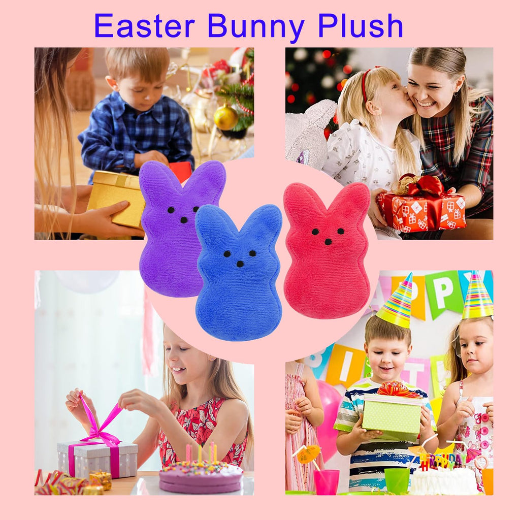 6 Pack Easter Bunny Plush Toys - Soft Stuffed Animals for Kids, Easter Basket Stuffers & Party Favors