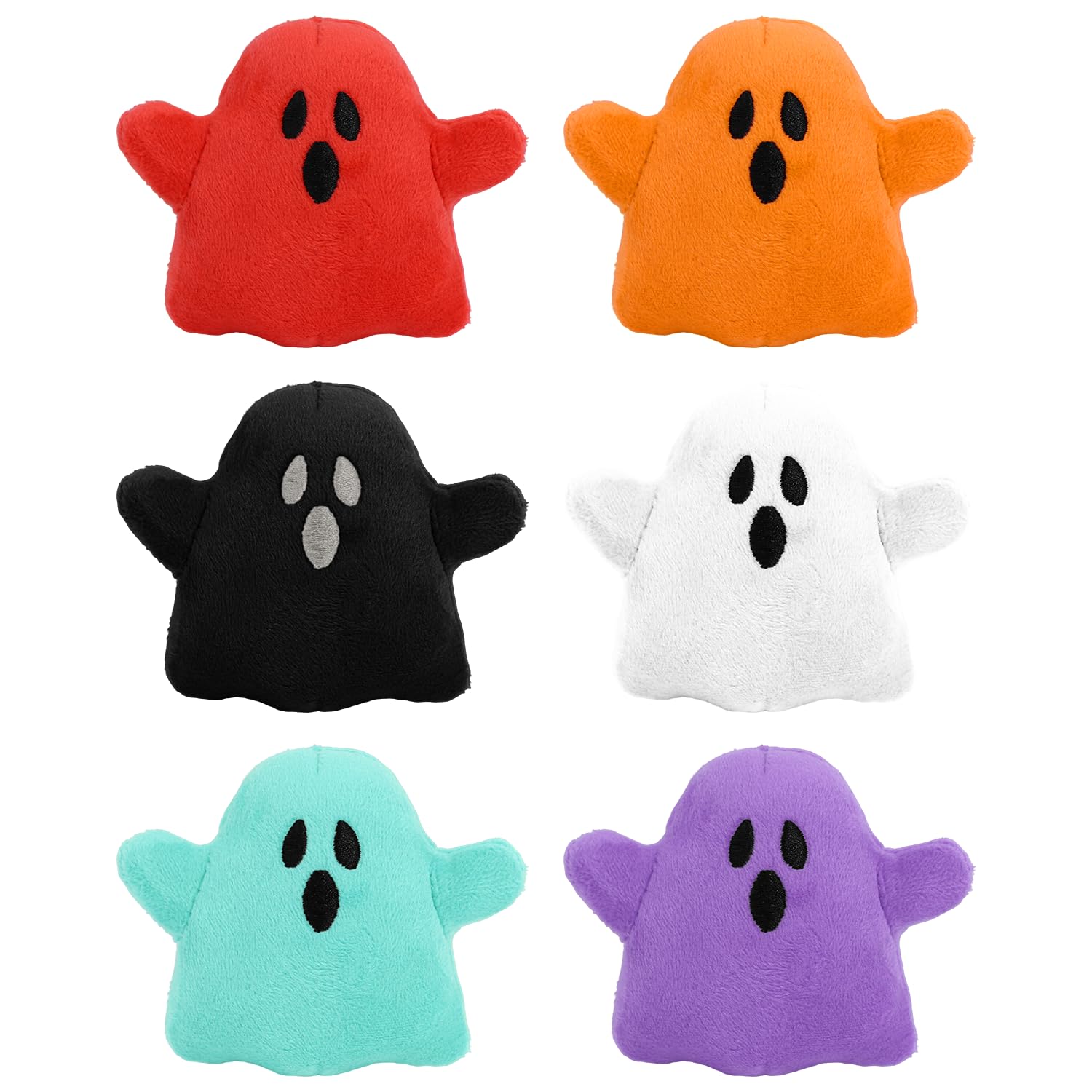 6-Pack Halloween Mini Ghost Plush Toys – Cute Cotton Stuffed Dolls for Kids, Trick-or-Treat Favors