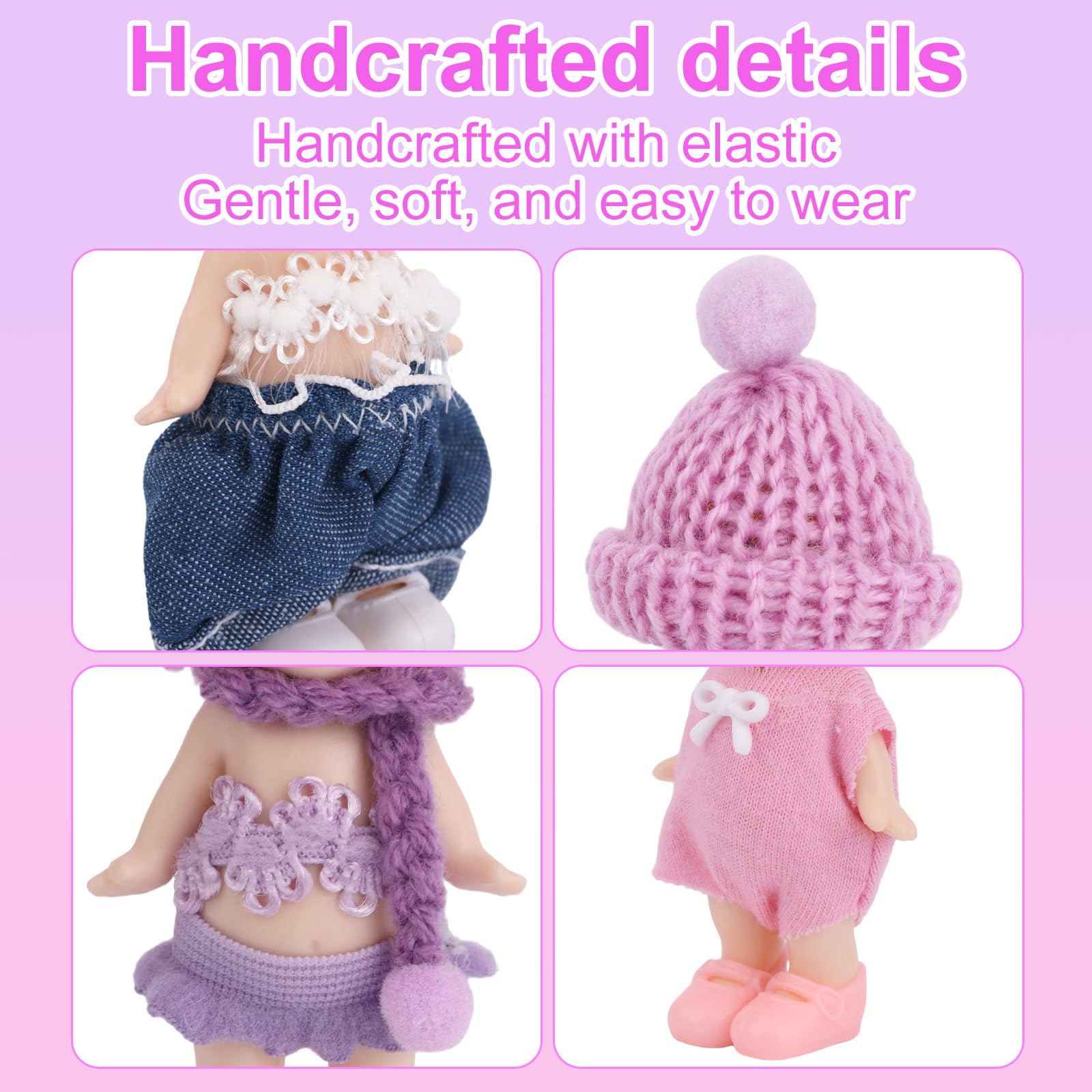 6-Pack Mini Doll Clothes for 3-Inch Dolls – Goktvai Adorable Outfits Set