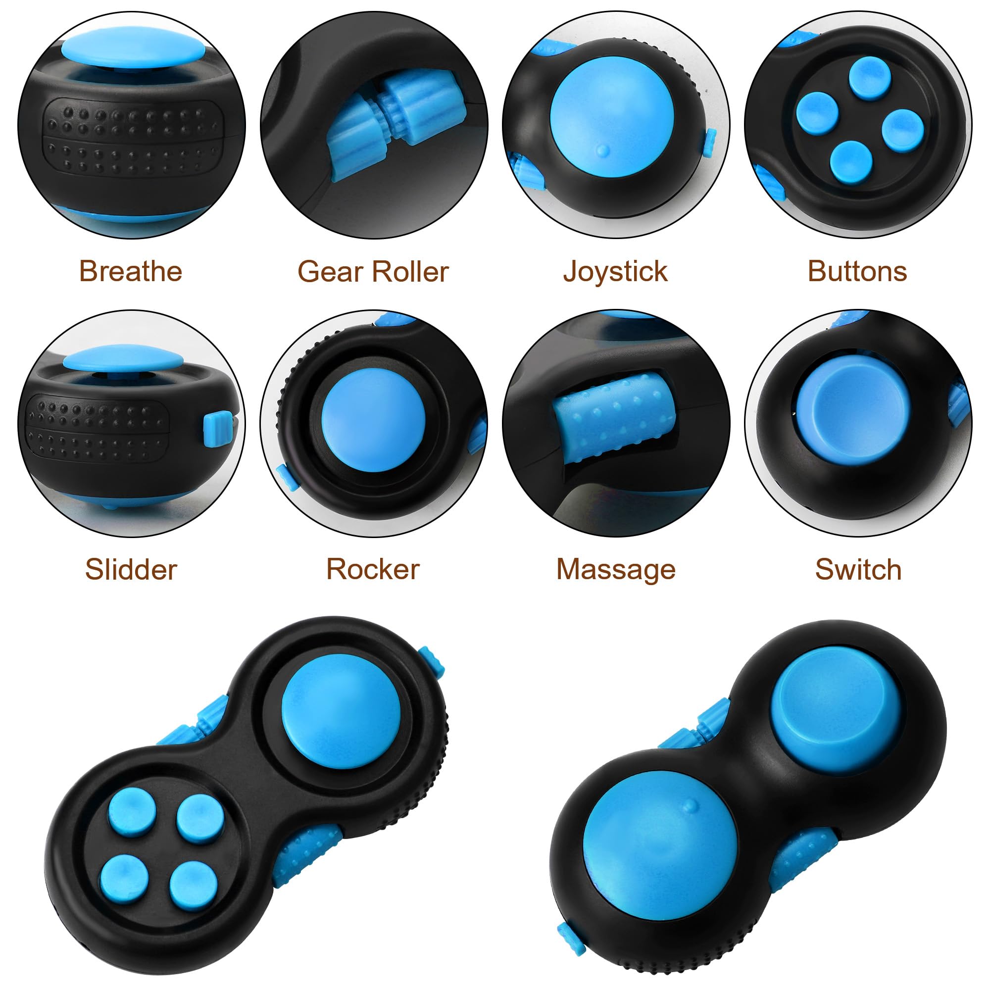 6-Pack Sensory Fidget Toy Set – Stress Relief & Anxiety Toys for Kids and Adults – Blue – HTSHO