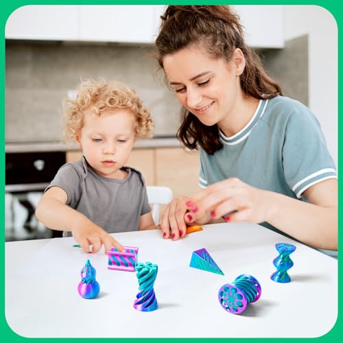 6 Pack Spiral Cone Fidget Toys – 3D Printed Impossible Pyramid Pass Through Toy for Stress Relief and Desktop Decoration