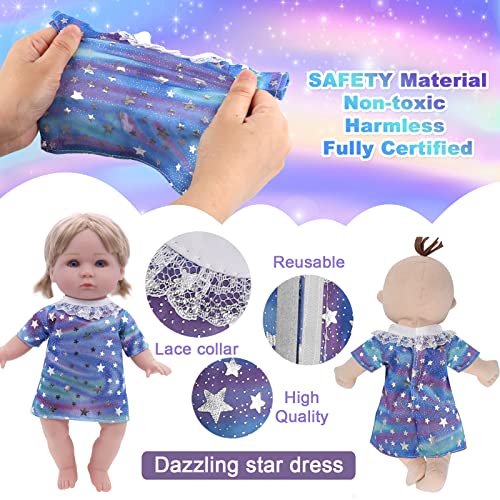 6-Piece Doll Clothes Set for 12-Inch Dolls - 4 Dresses & 2 Jumpsuits, Princess Costumes, YAYYAY