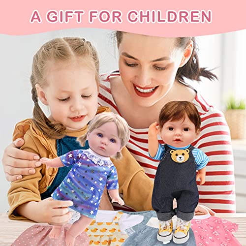 6-Piece Doll Clothes Set for 12-Inch Dolls - 4 Dresses & 2 Jumpsuits, Princess Costumes, YAYYAY