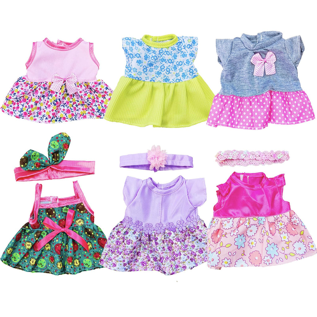 6-Piece Handmade Doll Clothes Set for 10-12 Inch Dolls – Velcro & Elastic Closure Outfits in Gift Box
