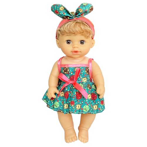 6-Piece Handmade Doll Clothes Set for 10-12 Inch Dolls – Velcro & Elastic Closure Outfits in Gift Box