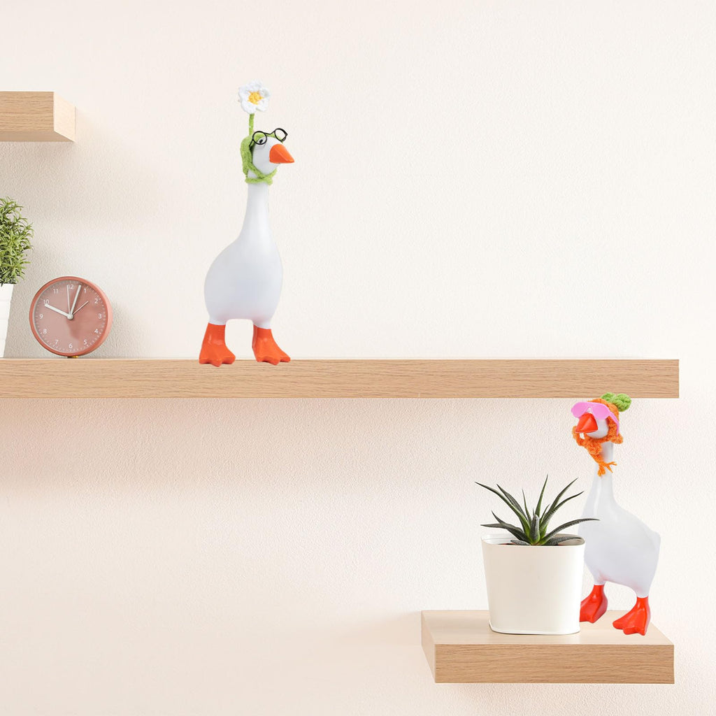 6-Piece Mini Knit Hat and Sunglasses Set for 7-Inch Desk Goose Statues