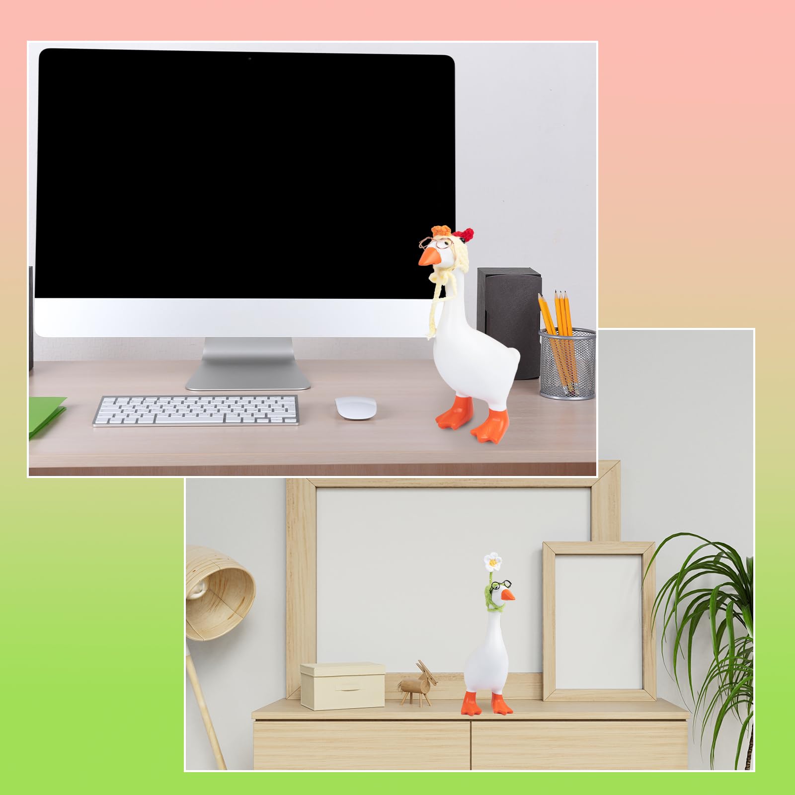 6-Piece Mini Knit Hat and Sunglasses Set for 7-Inch Desk Goose Statues