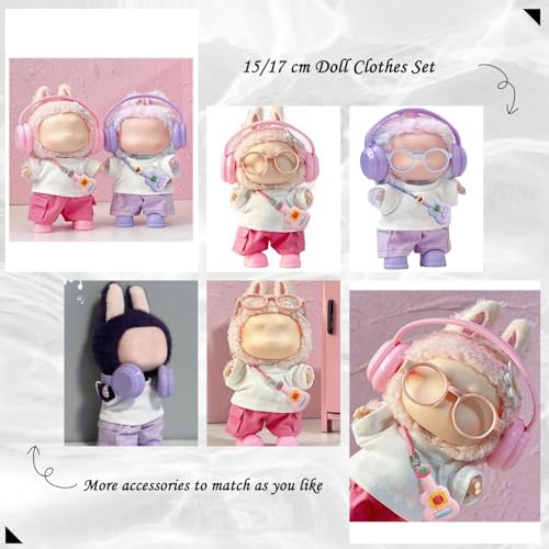6-Piece Purple Doll Clothes Set for 17cm Dolls – Hand-Knitted Premium Outfit (No Doll)