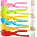 6-Piece Snowball Maker Set - Duck, Bear, Dinosaur Shapes - Outdoor Winter Play Toys for Kids (5 Colors)