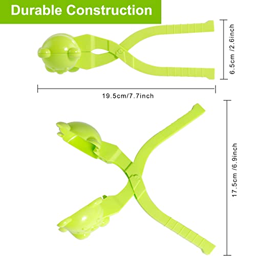 6-Piece Snowball Maker Set - Duck, Bear, Dinosaur Shapes - Outdoor Winter Play Toys for Kids (5 Colors)
