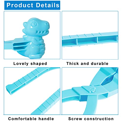 6-Piece Snowball Maker Set - Duck, Bear, Dinosaur Shapes - Outdoor Winter Play Toys for Kids (5 Colors)