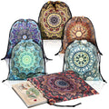 6 Velvet Drawstring Bags - Tarot Card Holder, Dice Storage, Jewelry Pouch - Set of 6 Floral Patterns - Shappy