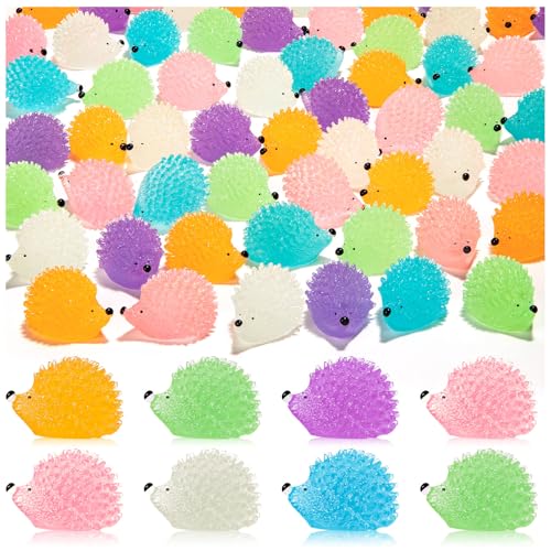 60 Glow-in-the-Dark Mini Resin Hedgehogs for Dollhouse, Garden & DIY Decor