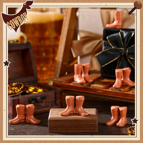 60 Mini Resin Cowboy Boot Figurines – Cupcake Toppers Western Halloween Decor by Vercraft