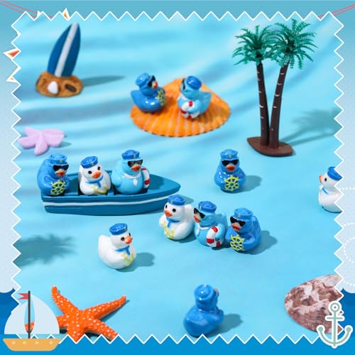 60 Mini Resin Sailor Cruise Ducks - 3 Styles for Hiding, Party Favors, and Nautical Decor