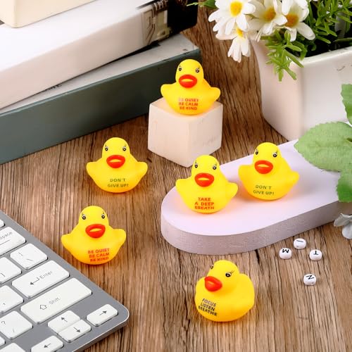 60-Pack Mini Inspirational Rubber Ducks – Motivational Stress Relief Party Favors (1.3 Inch)