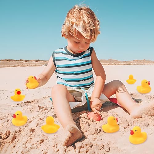 60 Pack Rubber Ducks Bulk - Yellow Mini Bath Toys for Kids, Squeaky Pool Toys for Parties and Classroom Activities