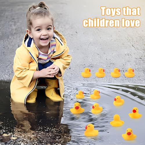 60 Pack Rubber Ducks Bulk - Yellow Mini Bath Toys for Kids, Squeaky Pool Toys for Parties and Classroom Activities