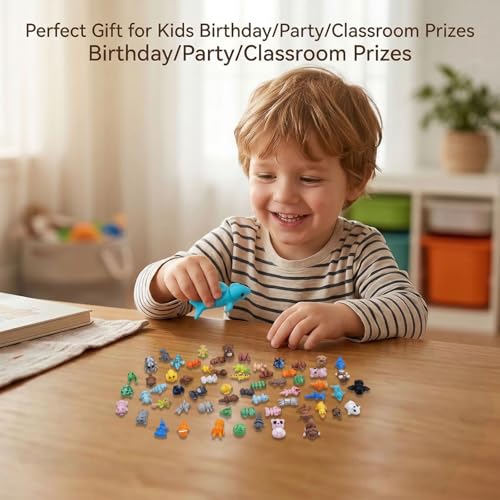 60-Piece 3D Printed Animal Figurines Mystery Pack – Articulated Fidget Toys for Stress Relief, Desk Decor, Party Favors