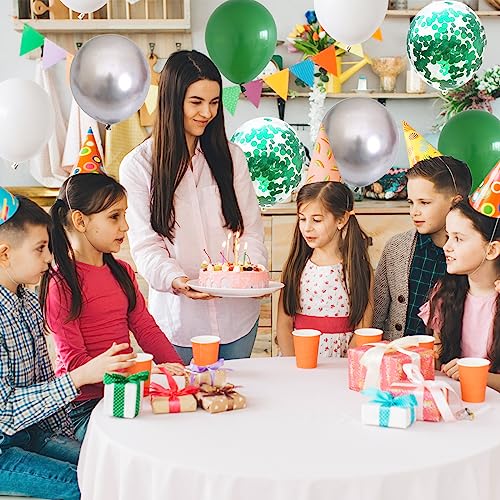 60-Piece Green and White Balloon Set – 12 Inch Emerald, Silver, and Glitter Confetti for Party Decor