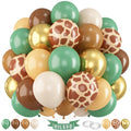 60-Piece Jungle Safari Balloon Set – Sage Green, Brown, Gold, and More by HILAVO