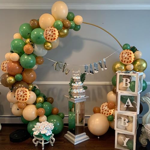 60-Piece Jungle Safari Balloon Set – Sage Green, Brown, Gold, and More by HILAVO
