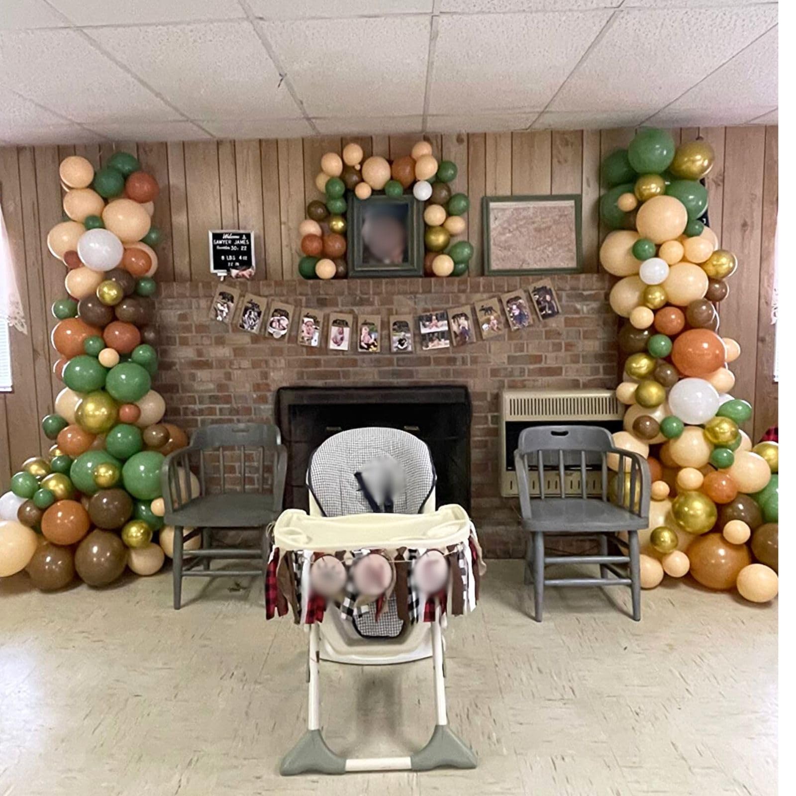 60-Piece Jungle Safari Balloon Set – Sage Green, Brown, Gold, and More by HILAVO