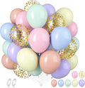 60-Piece Pastel Balloon Set – 12-Inch Latex Balloons with Confetti for Parties