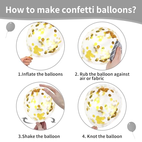 60-Piece Pastel Balloon Set – 12-Inch Latex Balloons with Confetti for Parties