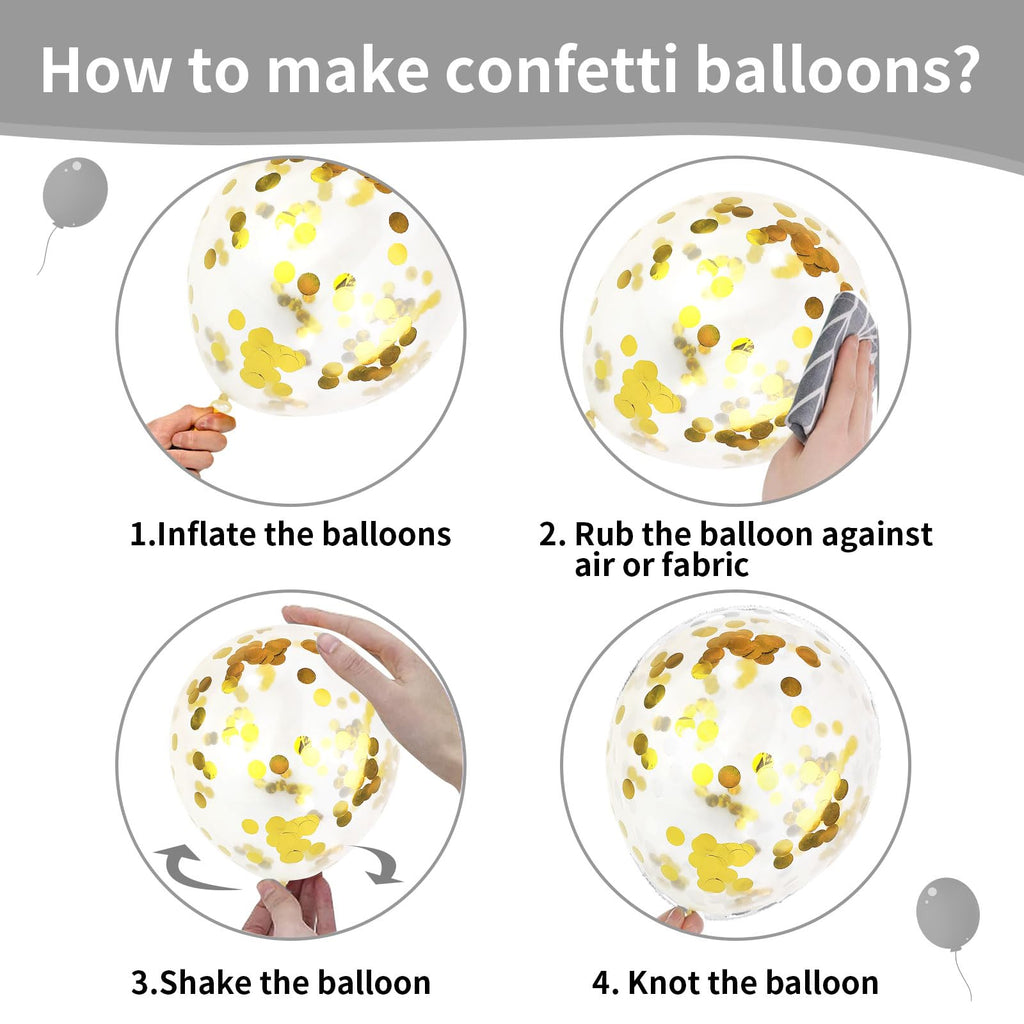 60-Piece Pastel Balloon Set – 12-Inch Latex Balloons with Confetti for Parties