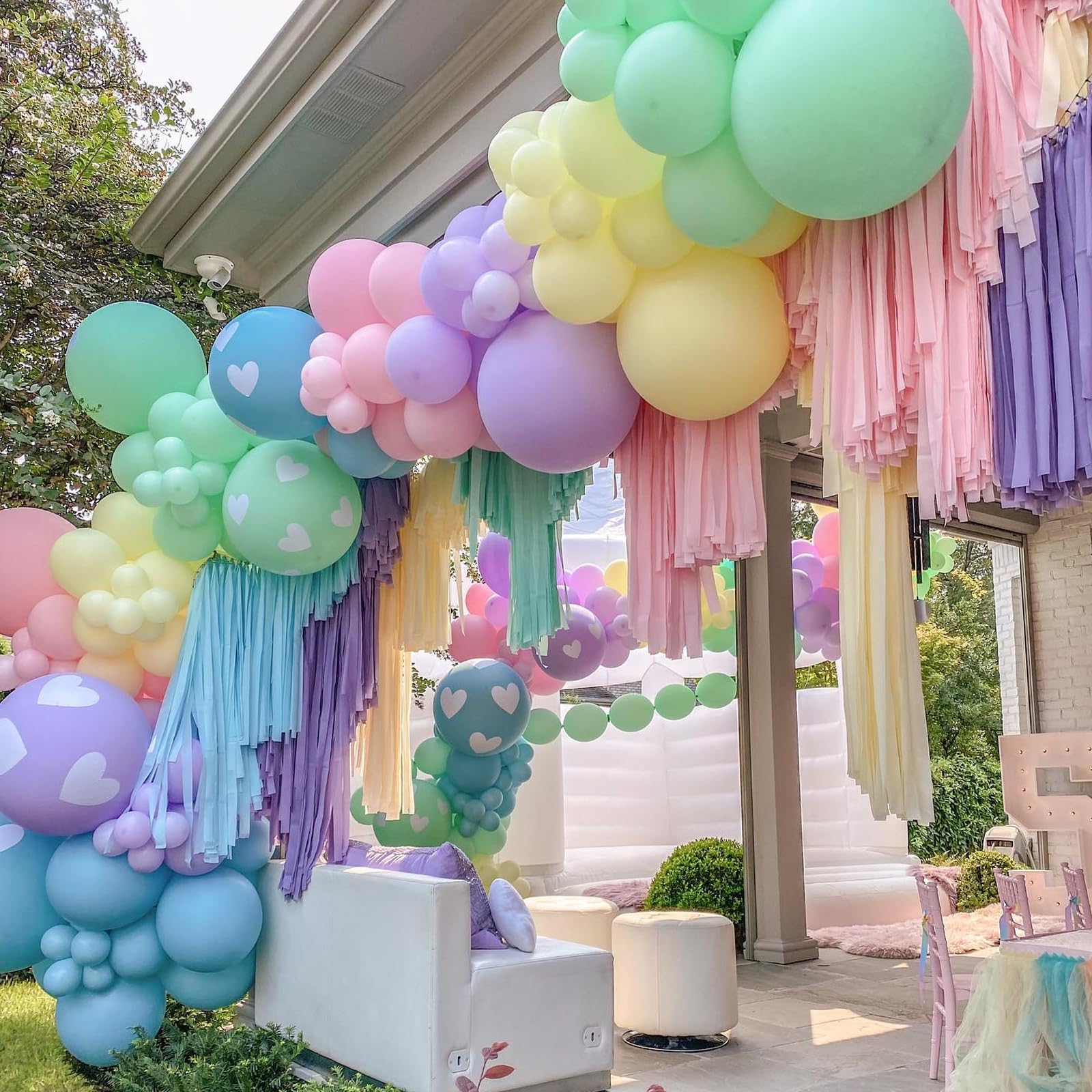 60-Piece Pastel Balloon Set – 12-Inch Latex Balloons with Confetti for Parties