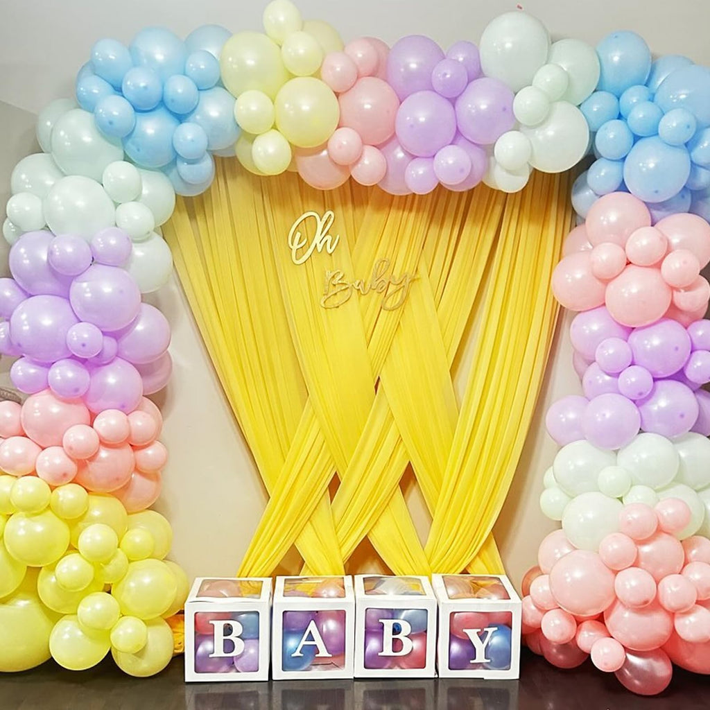 60-Piece Pastel Balloon Set – 12-Inch Latex Balloons with Confetti for Parties
