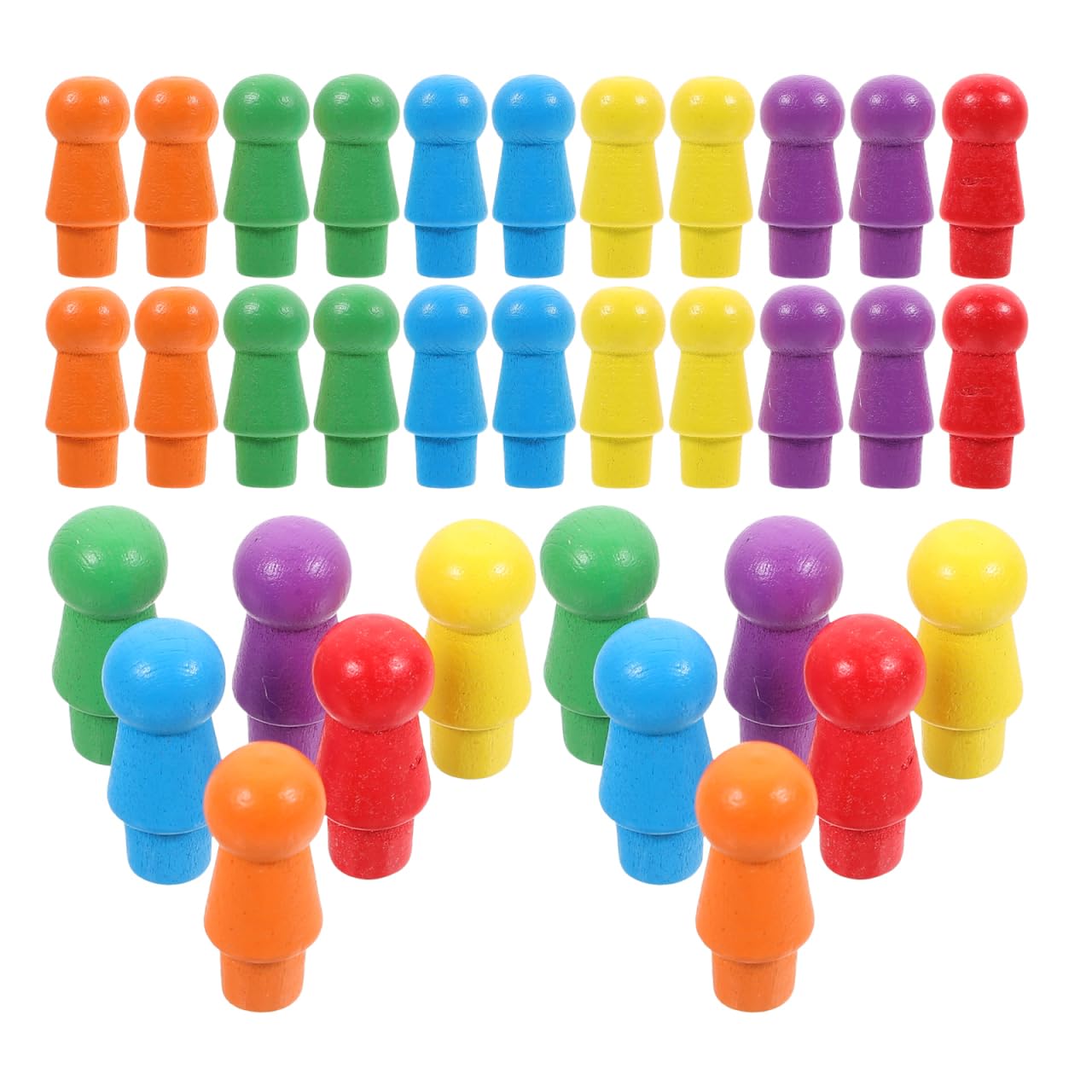 60-Piece Wooden Replacement Pegs for Chinese Checkers – Colorful Game Pieces for Board Games, Math, and Crafts