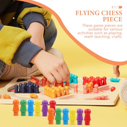60-Piece Wooden Replacement Pegs for Chinese Checkers – Colorful Game Pieces for Board Games, Math, and Crafts