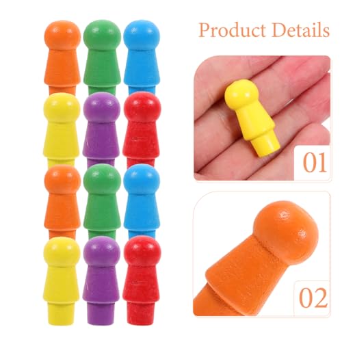 60-Piece Wooden Replacement Pegs for Chinese Checkers – Colorful Game Pieces for Board Games, Math, and Crafts