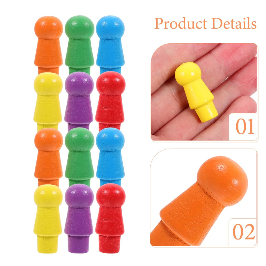 60-Piece Wooden Replacement Pegs for Chinese Checkers – Colorful Game Pieces for Board Games, Math, and Crafts