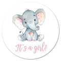 60 Pink Elephant Girl Stickers - Baby Shower Envelope Seals by MyExpression.com