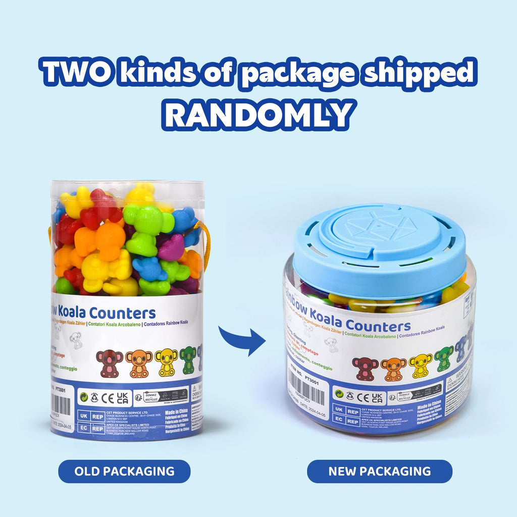 60 Rainbow Koala Counters with Sorting Bowls and Tweezers – Counting Toys for Toddlers Ages 3-6