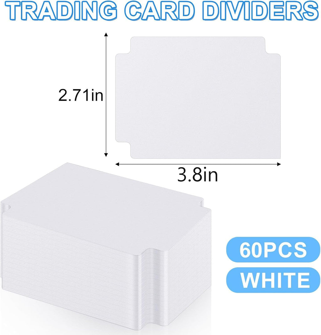 60 White Card Dividers with Tabs – 2.71x3.8 Inch Plastic Separators for MTG, Sports Cards, Trading Cards