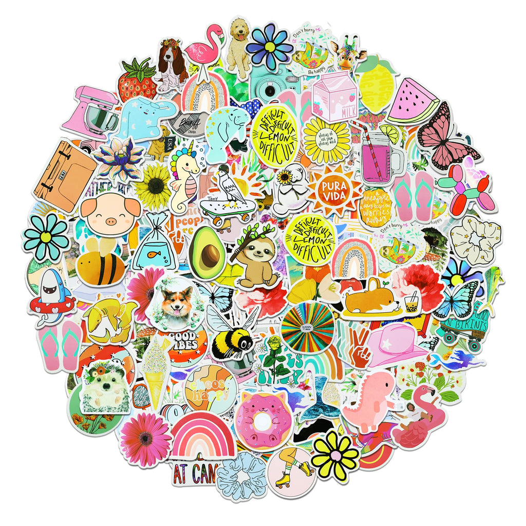 600 Pcs Water Bottle Stickers for Kids, Cute Vinyl Waterproof Laptop Sticker Pack – No Duplicates, Reusable